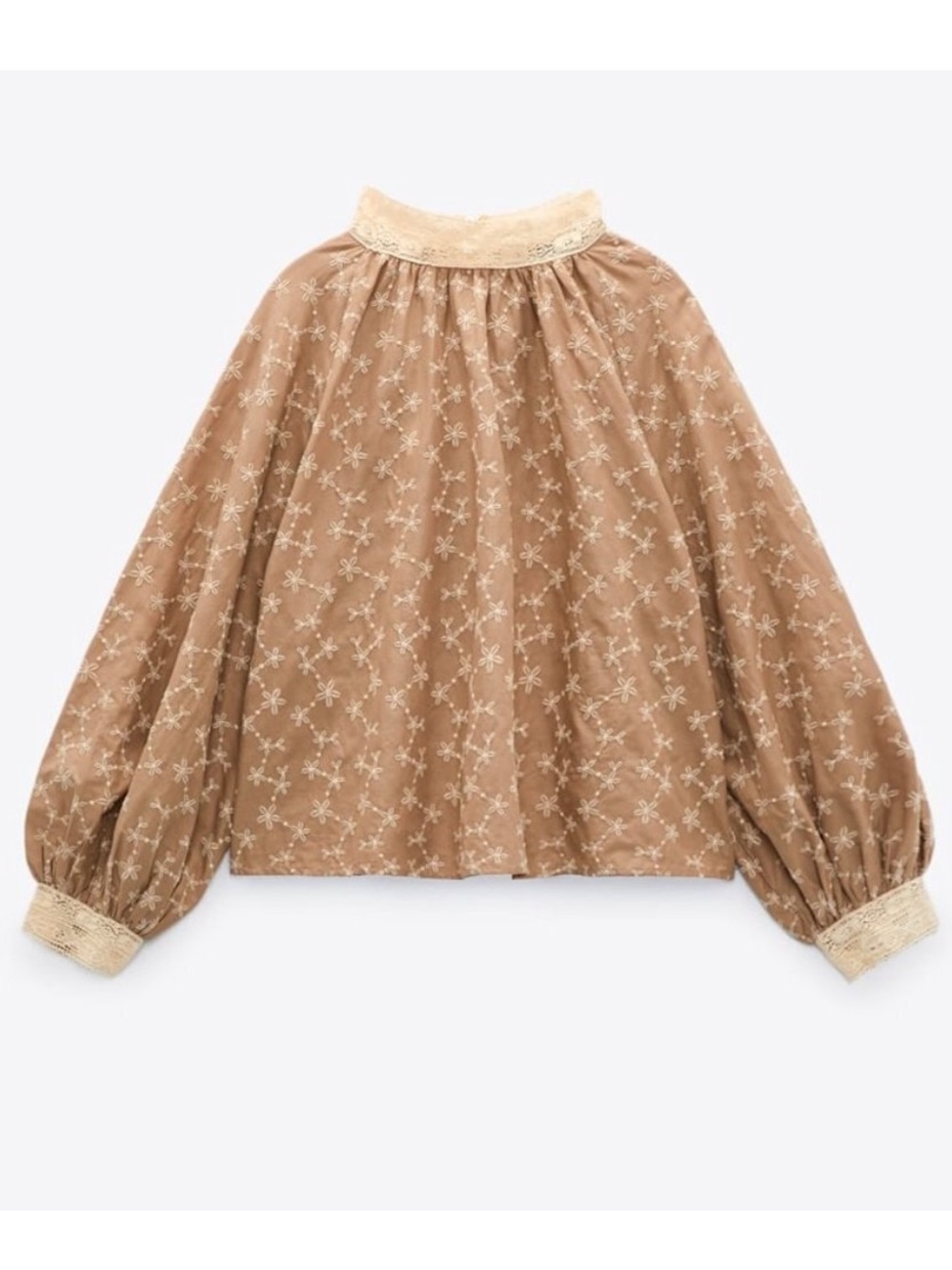 NWT Zara Embroidered Romantic Milkmaid Blouse